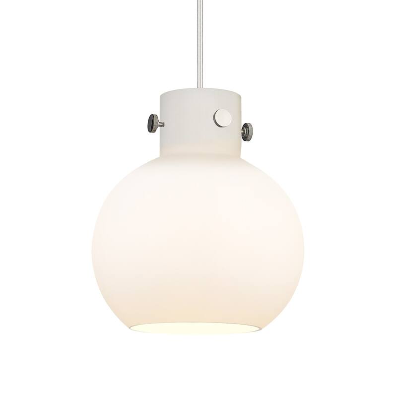 Innovations Lighting 410-1PM-11-10 Newton Sphere Pendant Newton Sphere - Polished Nickel / Matte White