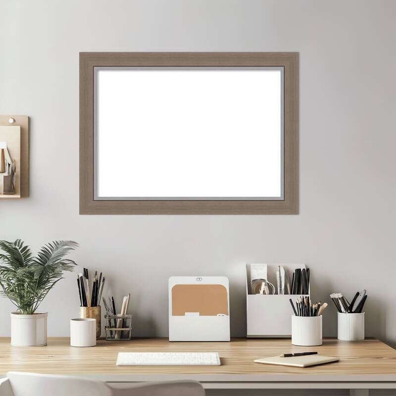 Amanti Art Eva Black Silver Narrow Framed Dry Erase Magnetic Board
