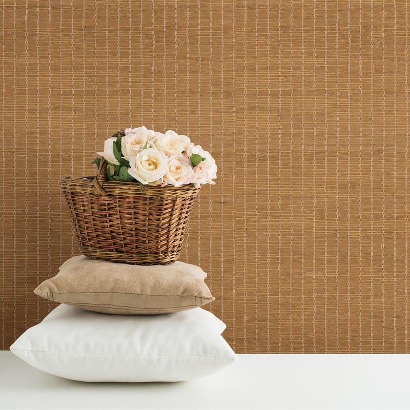 Advantage Lian Beige Grasscloth Wallpaper - 36in x 288in x 16.025in