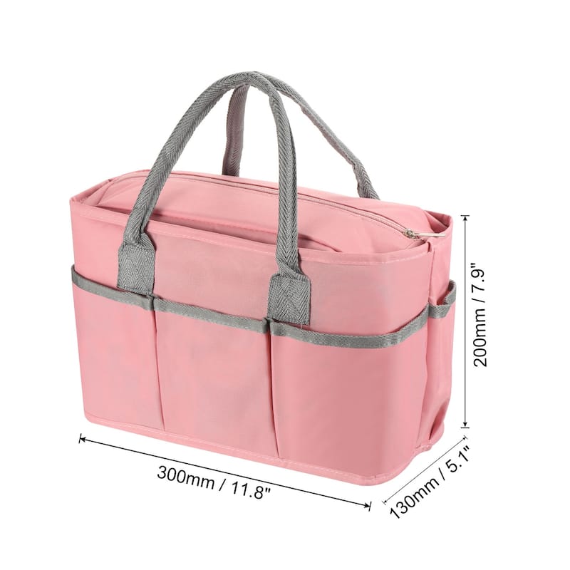 Lunch Bag Tote Bag with Pocket for Work Picnic 11.8"x5.1"x7.9", Black