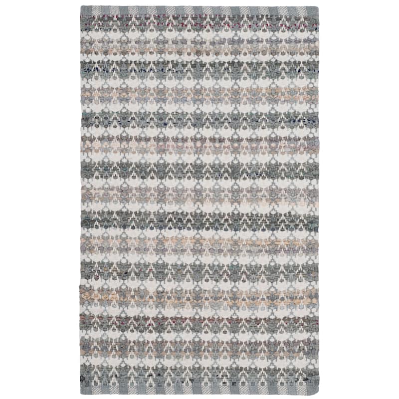 SAFAVIEH Handmade Flatweave Montauk Hermanda Casual Cotton Rug - 2'6" x 4' - Grey/Multi