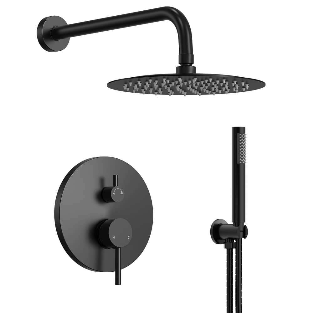 Pressure Balance Shower System with 10" Rainfall Shower Faucet and Handheld Shower Spray