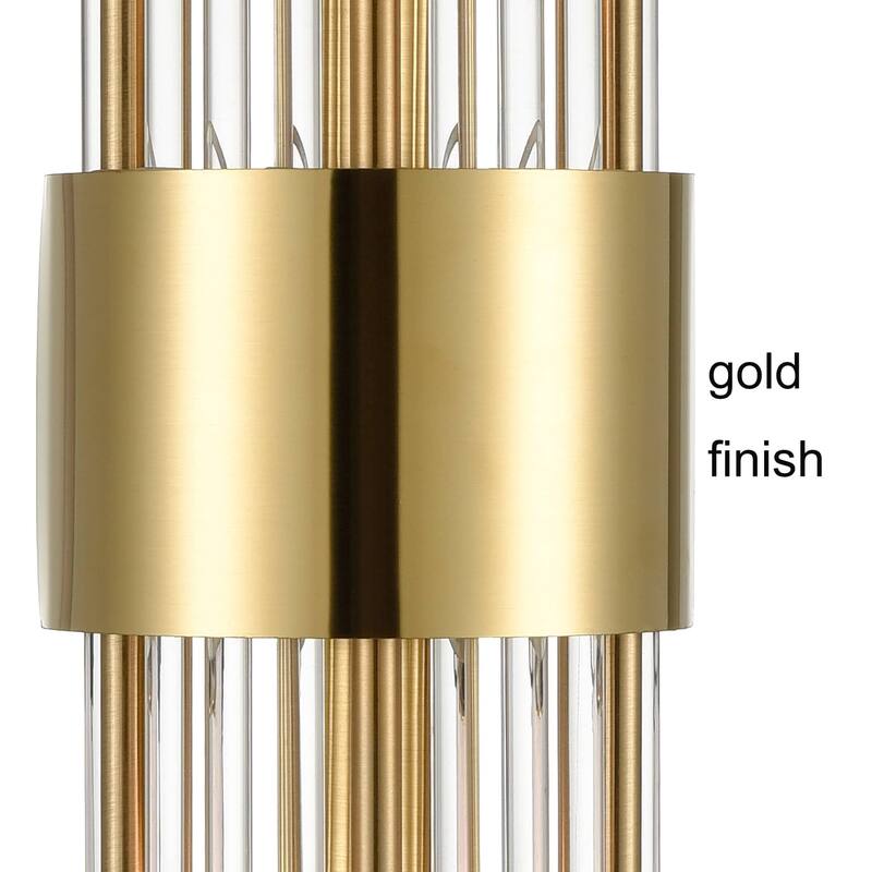 Cabrera Modern Metal Wall Sconce with Beautiful Crystal Clear Glass Rods for Bathroom Set of 2