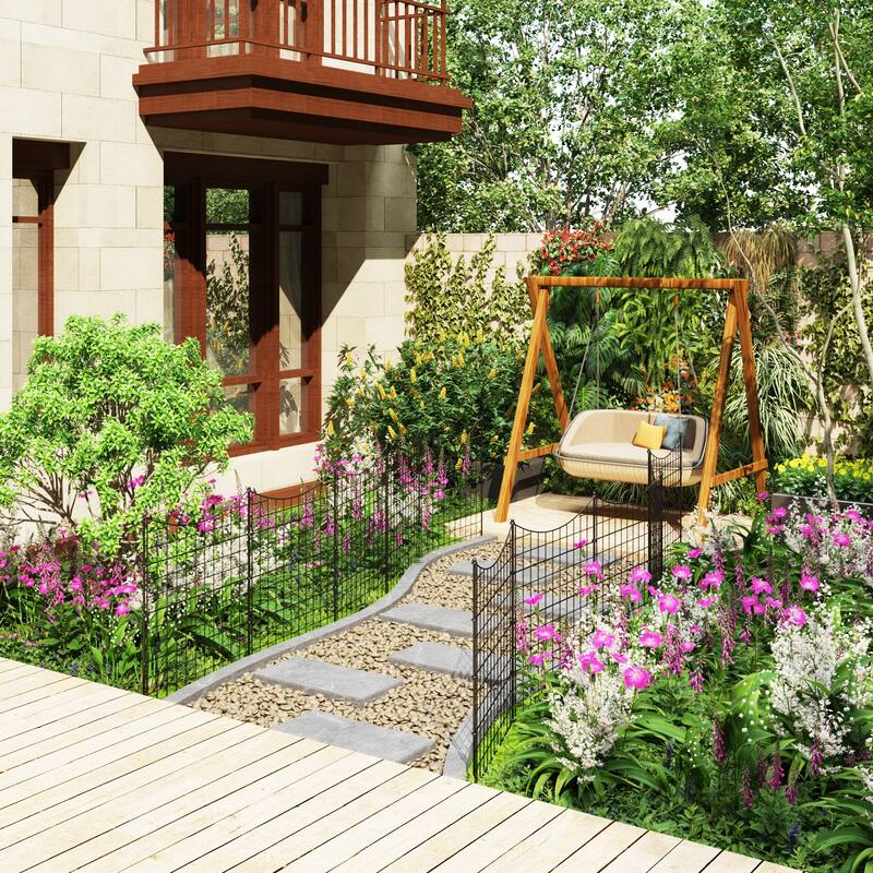 Garden Border Fence Panel Set Metal Garden Edging Flower Beds Pathways