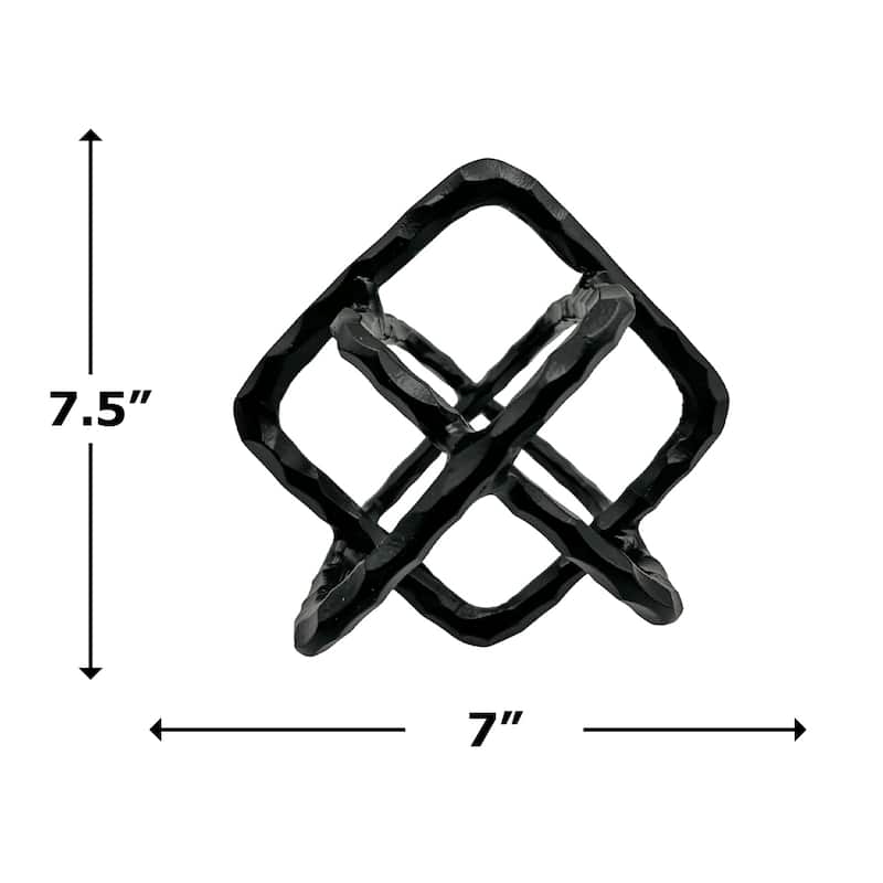 Decorative Handmade Aluminum 7.5 inch Square Sculpture - 7 x 7 x 7.5 in