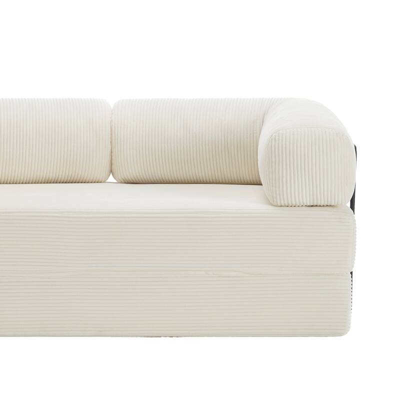 2 Set Corduroy Large Couch Convertible Floor Sofa Bed Sleeper