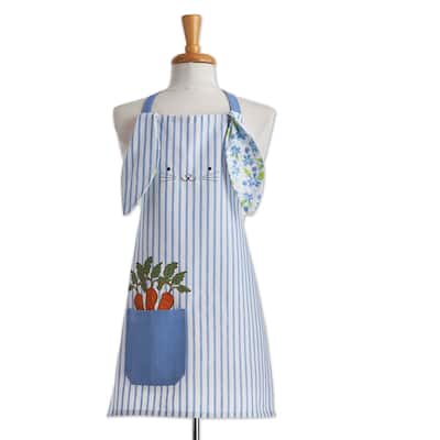 Bunny Kids Cooking Baking Apron Cotton Machine Wash, One Size Fits Most
