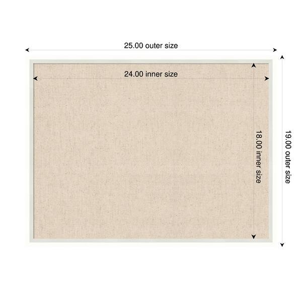 dimension image slide 81 of 91, Amanti Art Framed Fabric Pinboard Natural Linen Printed Bulletin Board