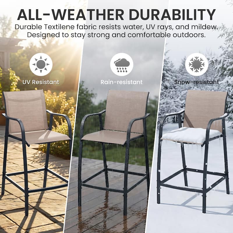 Lightweight Bar Height Barstools Outdoor Bar Stools Patio Bar Chairs - 21.3" W x 22.5" D x 44" H