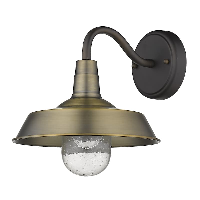 Burry 1-light Antique Brass Exterior Wall Fixture