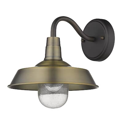 Burry 1-light Antique Brass Exterior Wall Fixture