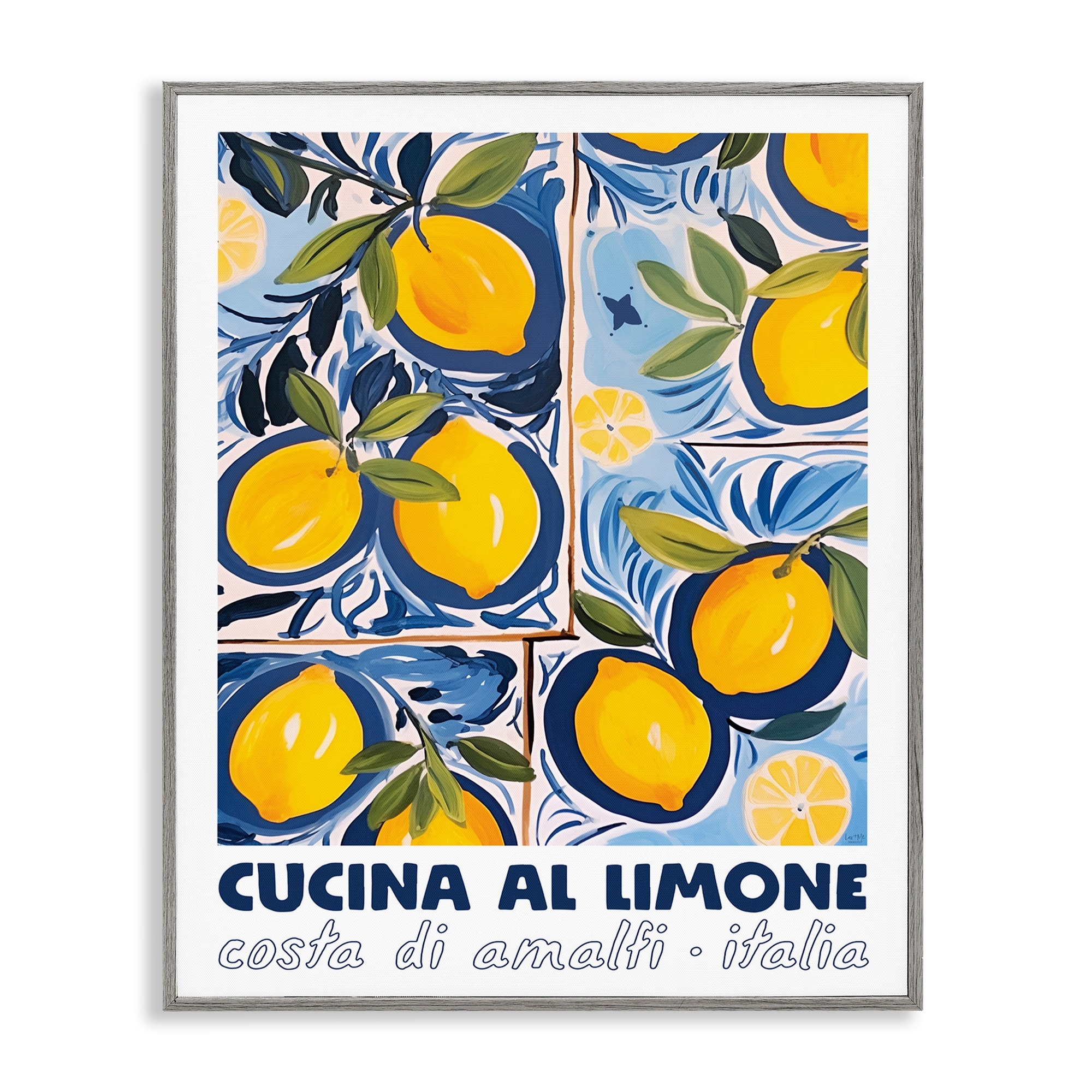 Stupell Bright Mediterranean Lemons Framed Giclee Art Design By Lux + Me Designs