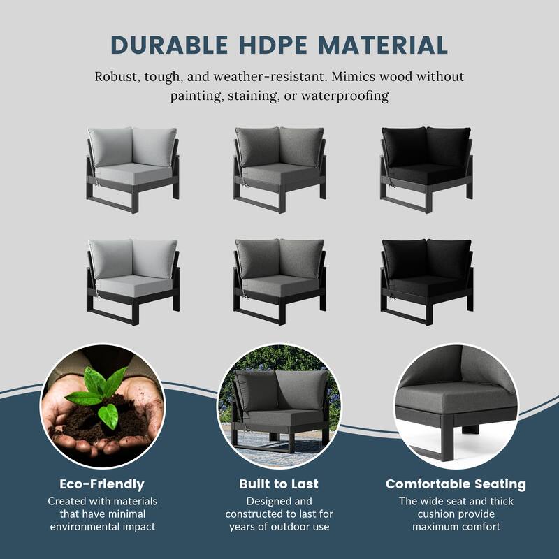 Endless Patio Deep Seating Corner Chair with Gray Frame