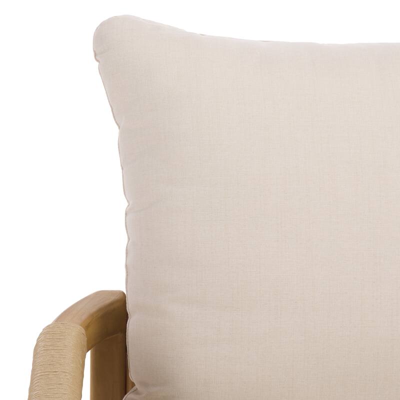 SAFAVIEH Couture Rogers Teak & Hyacinth Chair - 29"W x 34"D x 34"H