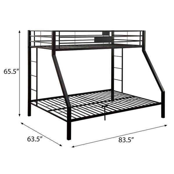 Metal Twin XL over Queen Bunk Bed with Built-in Ladder,Kids Bed Design