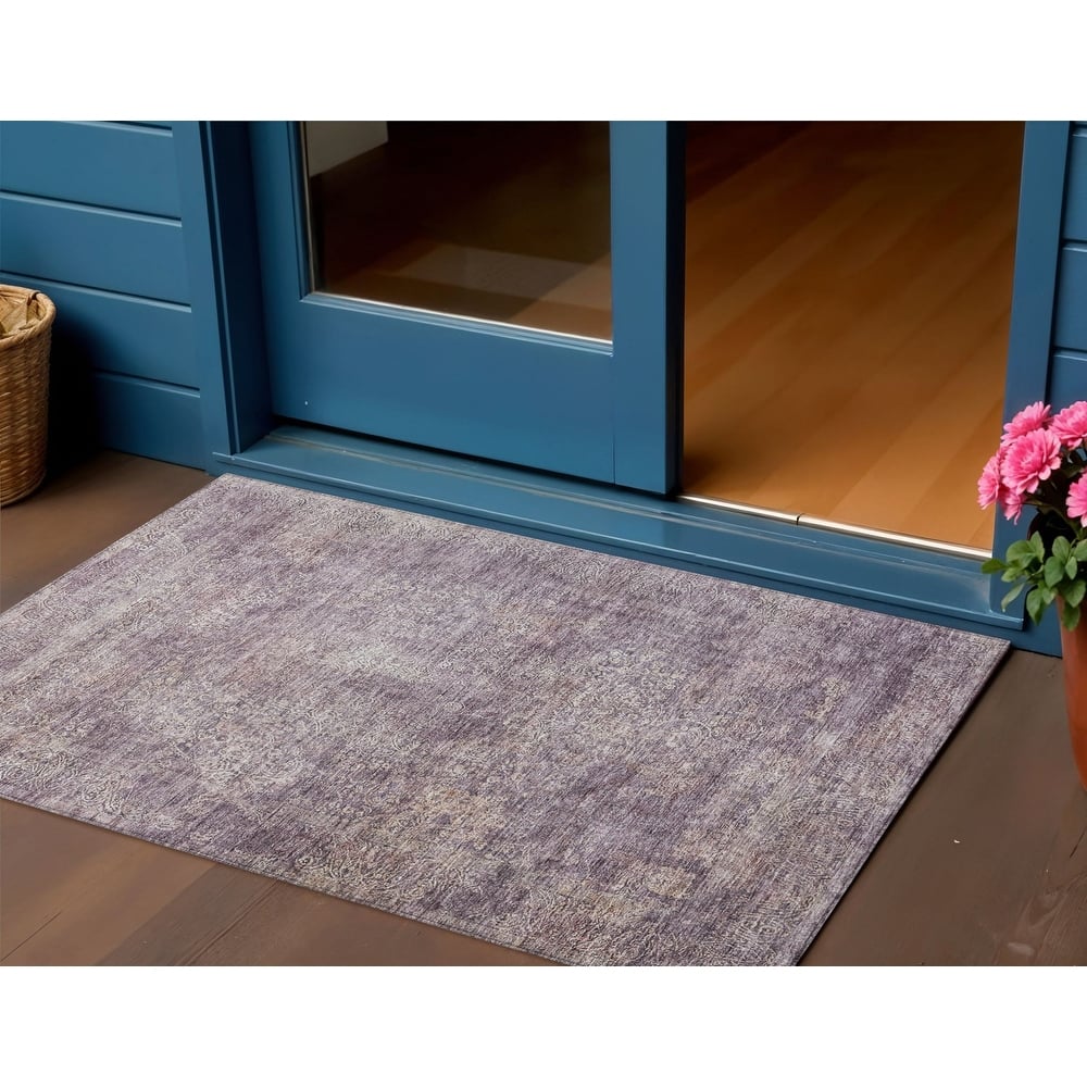 HomeRoots Floral Traditional Rectangle Outdoor Rug