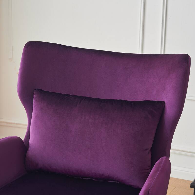 32" Wing Back Velvet Accent Chair