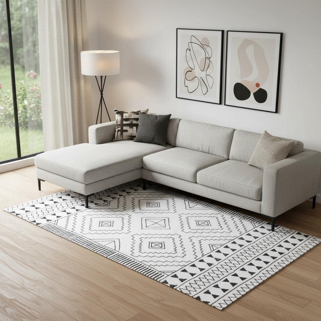 HomeRoots Moroccan Modern, Contemporary Rectangle Area Rug