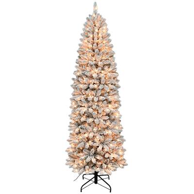 7.5' PE & PVC Flocked Christmas Tree