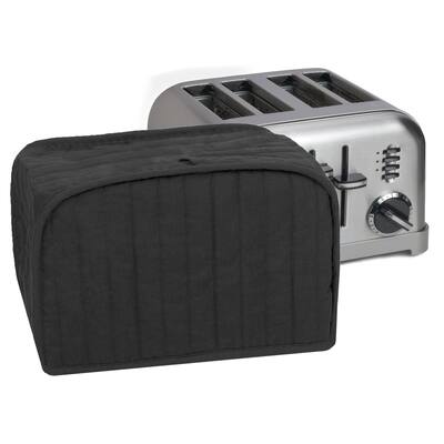 Solid Black Four-Slice Toaster Cover, Appliance Not Included