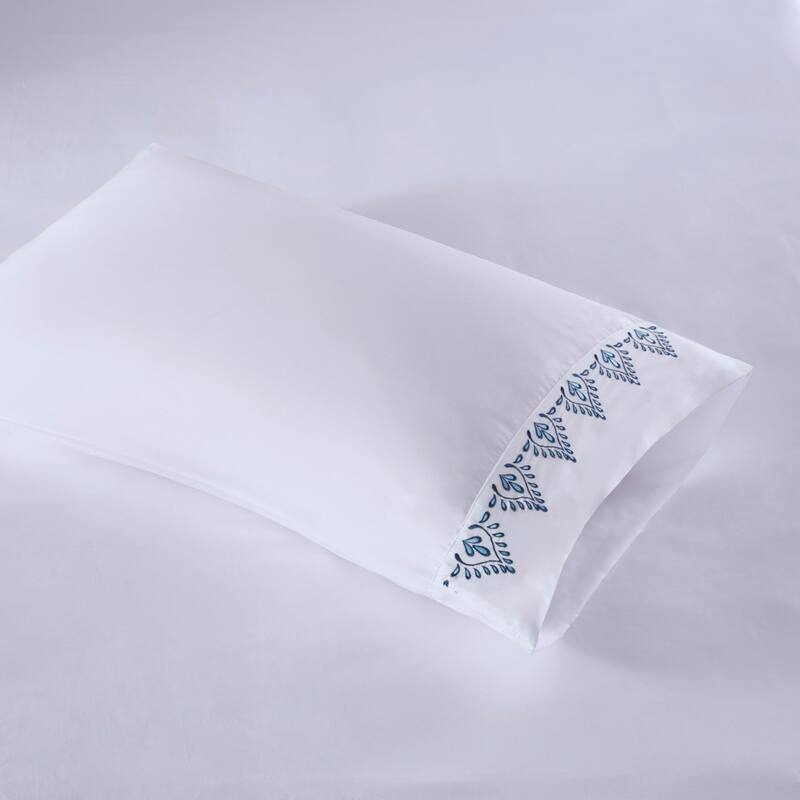 Madison Park Embroidered Microfiber 4 PC Sheet Set