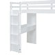 preview thumbnail 18 of 38, Full Size Loft Bed with large shelves, writing desk & LED Light, White