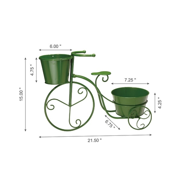 Glitzhome 21.5"L Farmhouse Hand painted Metal Bicycle Planter Stand