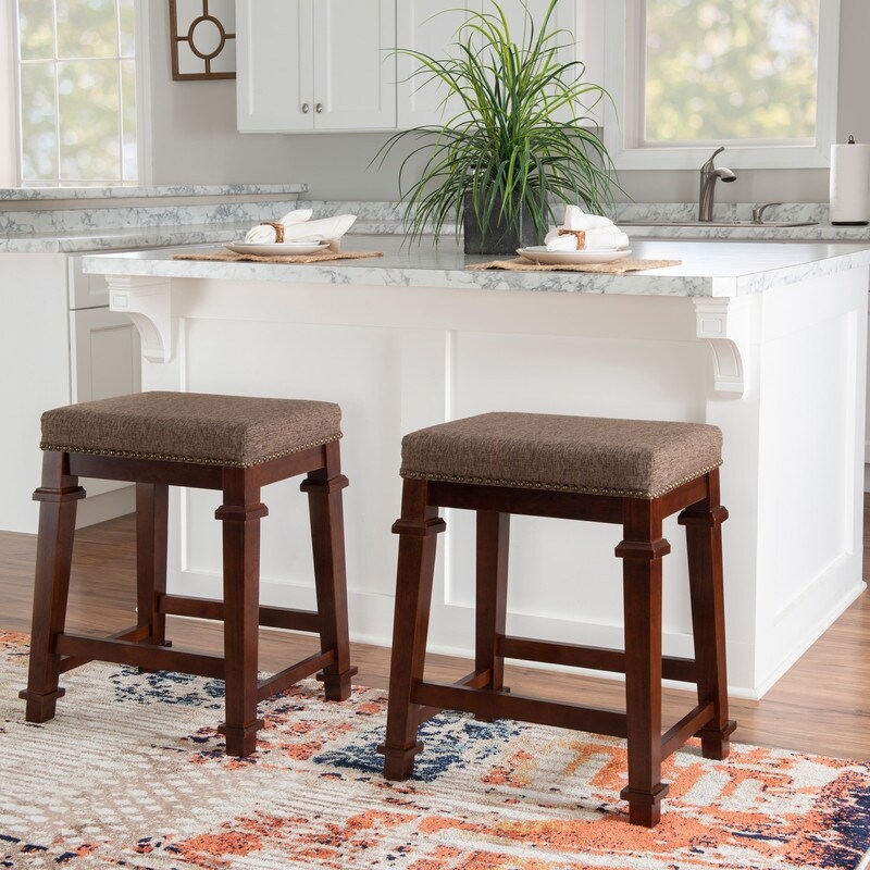 Linon Willamette Tweed Backless Counter Stool Bed Bath Beyond