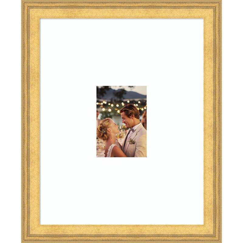 Owen Picture Frame, Photo Frame - 16x20 Matted White 5x7 - Owen Gold