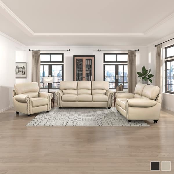 Ionia 3 Piece Leather Match Living Room Sofa Set Bed Bath Beyond