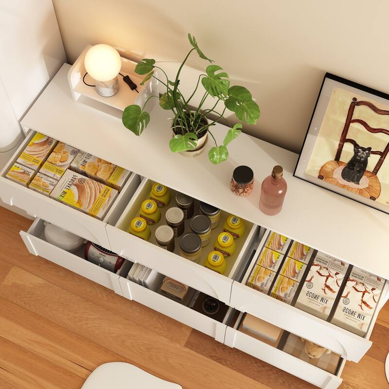 White 9-Drawer Dresser with Modern Design and Safety Features