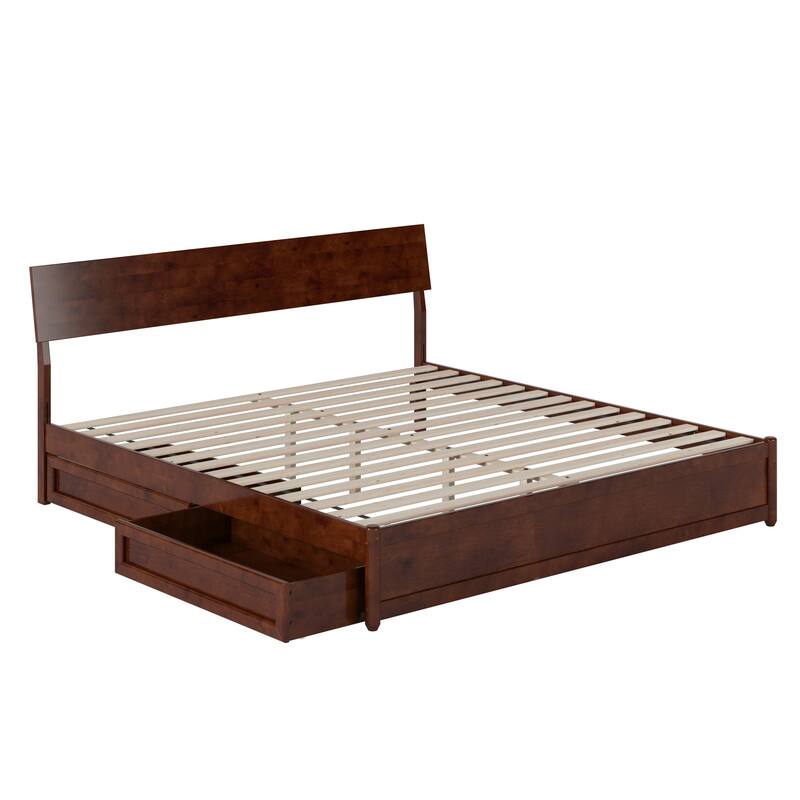 Norla Wood Platform Bed with Storage Drawers