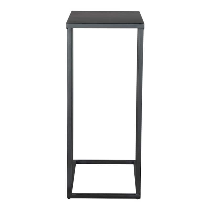 Black Iron End Table 24 Inch with Sled Base Modern Accent Side Table for Living Room or Bedroom - 23.6"H x 17"W x 11"L