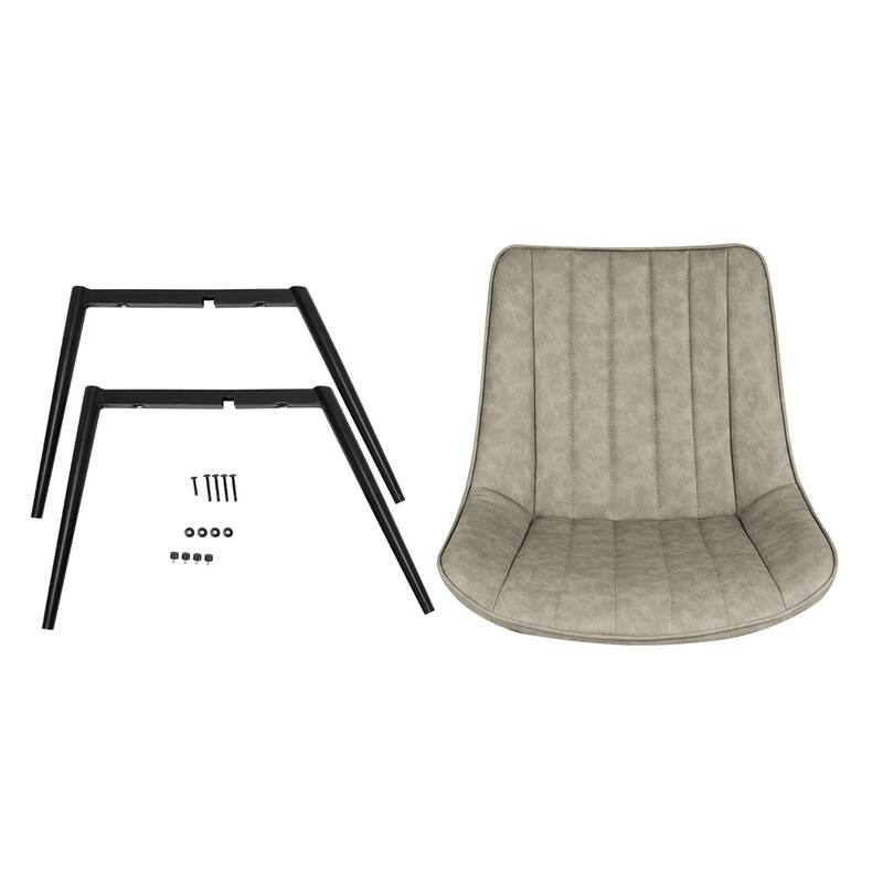 AVAWING Mid-Century Modern Dining Chairs Set of 2 Leather Upholstered Leisure