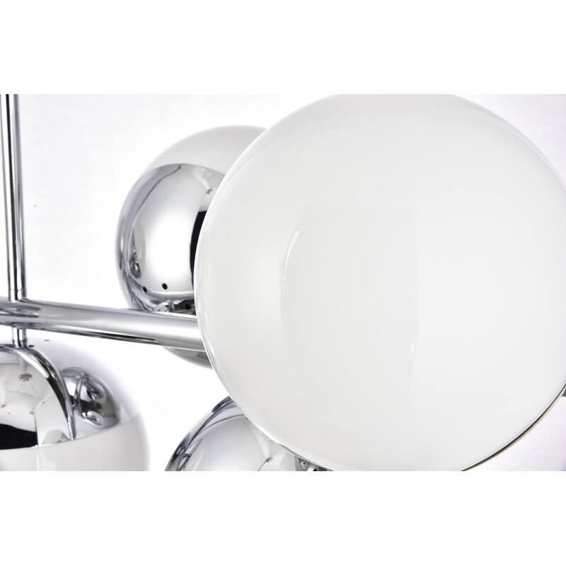 7-Light 43 inch Pendant with Frosted White Glass