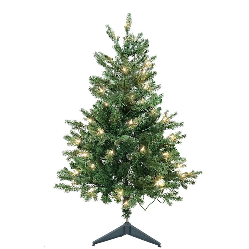 Kurt Adler 3-Foot Pre-Lit Clear Incandescent Jackson Pine Tree - 3'