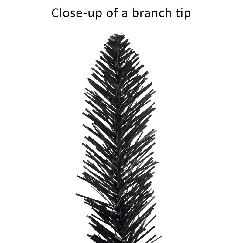 Puleo International 4 ft Pre-Lit Black Artificial Alpine Pencil Tree