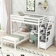 preview thumbnail 2 of 15, Modern Design Twin Size Loft Bed with Stand-alone Bed, Storage Staircase, Desk, Shelves & Drawers