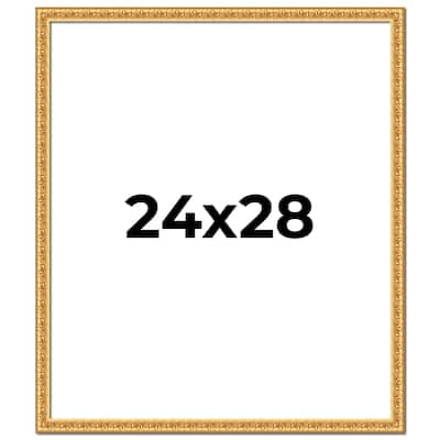 24x28 Frame Gold Real Wood Picture Frame Width 1 inches | Interior