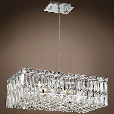 Ibiza Design 6 Light 24" Chrome Chandelier With Clear Swarovski Crystals - 7.50