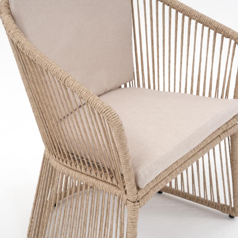 Outdoor 2-piece Steel Dining Chair with Cushion