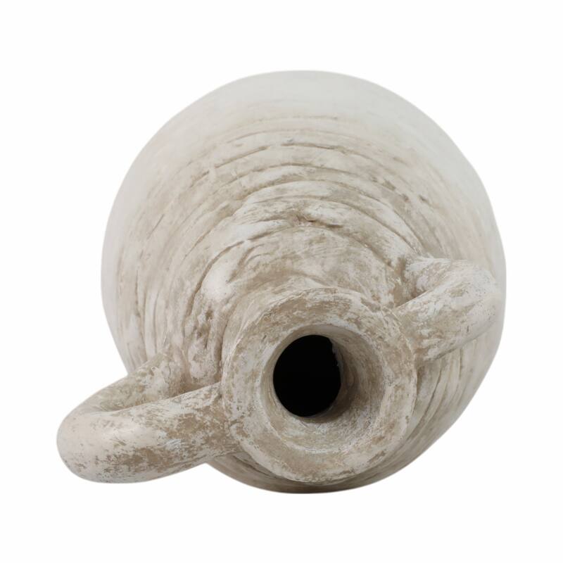 Ceramic Slanted Eared Decorative Vase - Ivory, 18"