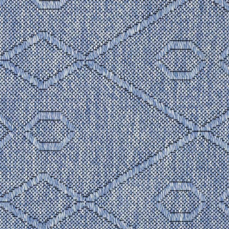 Alameda Solid Color Geometric Machine Washable Indoor Area Rug