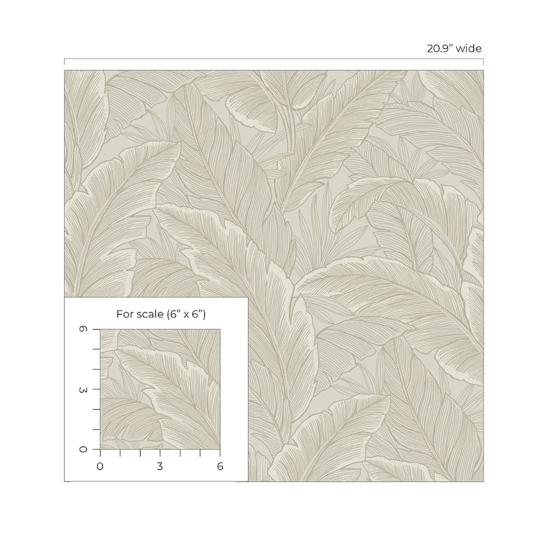 Seabrook Designs Gulf Tropical Leaves Non-Woven Unpasted Wallpaper