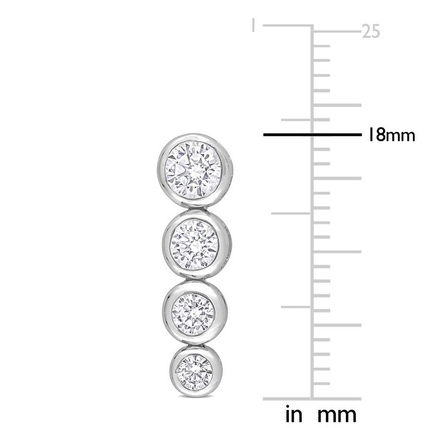 Miadora Cubic Zirconia Graduated Drop Earrings in Sterling Silver