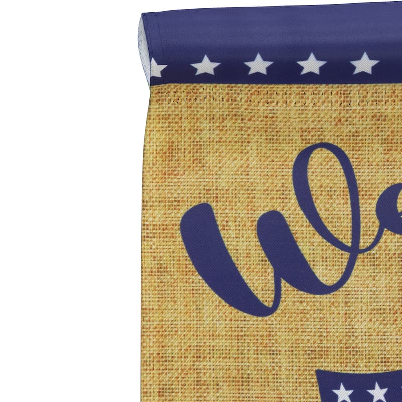 Floral Mason Jars "Welcome" Usa Flag Patriotic Garden Flag 18" x 12.5"