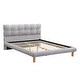 preview thumbnail 3 of 10, Platform Bed Frame, Chenille Low-Profile Grounded Bed with Cookie Shaped Headboard, Upholstered Wingback Bed wRound Wood Legs