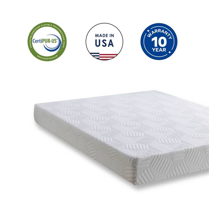 12 Inch Gel Memory Foam Mattress, Green Tea Fiberglassfree Mattress