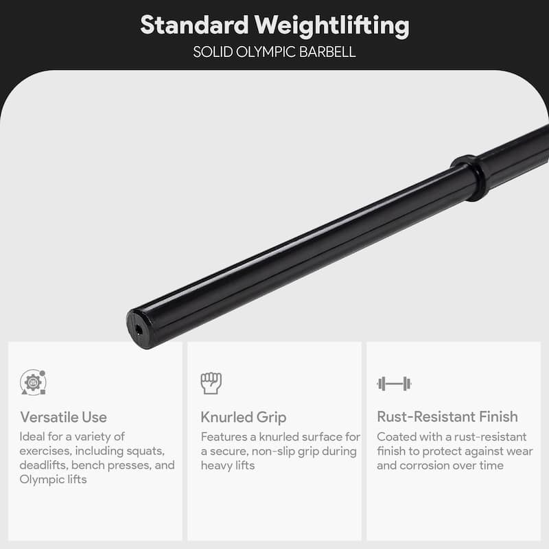 BalanceFrom Sporzon! Standard Weightlifting Solid Olympic Barbell, 1 Inch, 5 Ft - 10