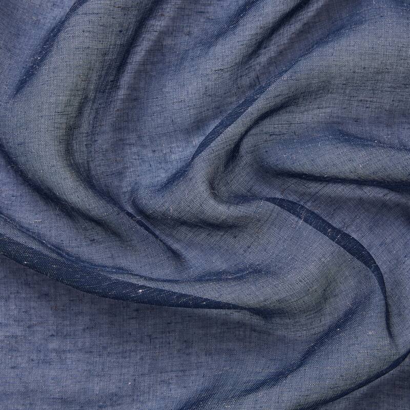 HLC.me Sierra Burlap Flax Linen Semi Sheer Light Filtering Transparent Window Grommet Thick Curtains Panels - Set of 2